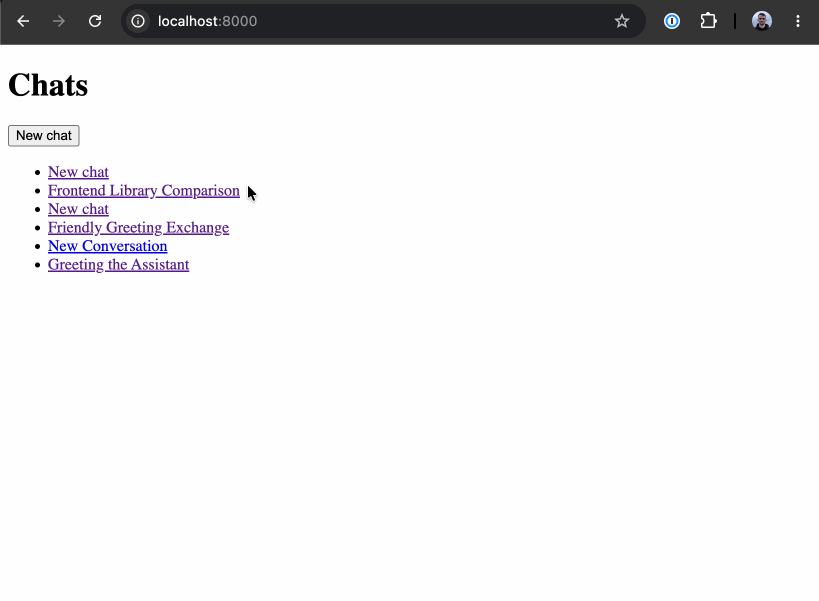 A chatbot running in the browser with HTMX